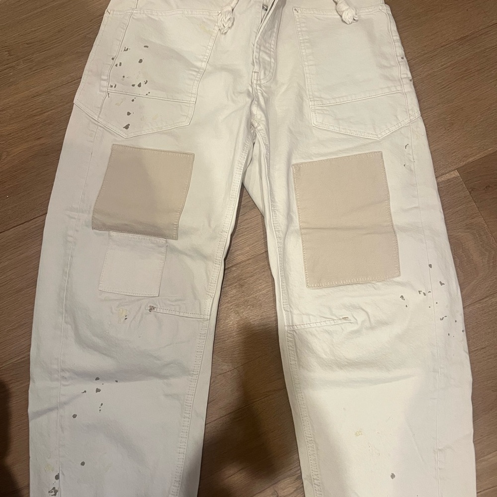 we the free moxie Pull-on barrel jeans white